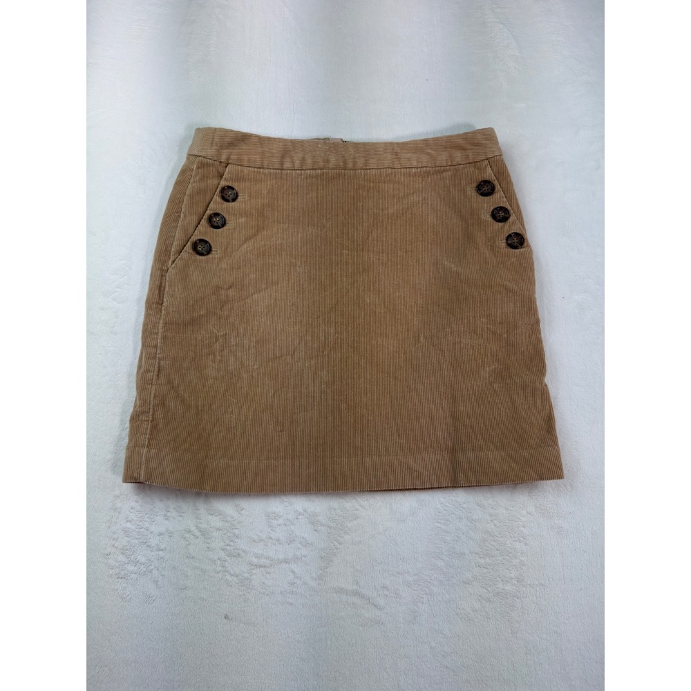 Banana Republic Tan Corduroy Button Pocket Mini Skirt Size 8 Camel Brown